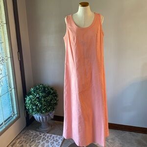 Jessica London woman’s maxi denim peach sleeveless dress, back zipper plus 16W